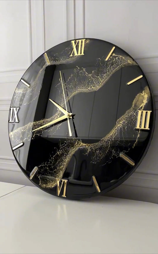 Attractive Epoxy Black Resin  Clock