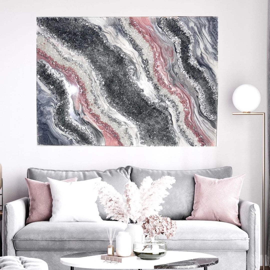 Pink Grey Wall Art 