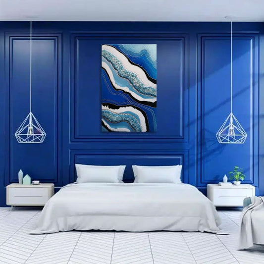 BLUE WHITE WALL ART - The First Decor