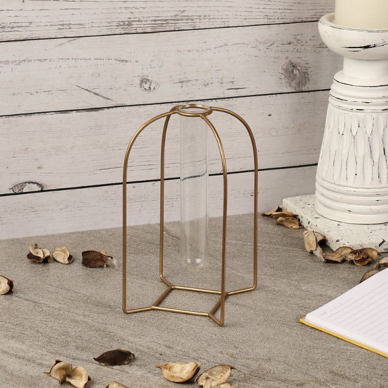 GOLD MOROCCO TEST TUBE PLANTER