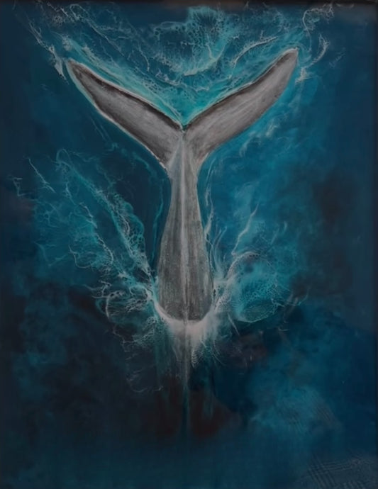 RESIN WHALE WALL ART