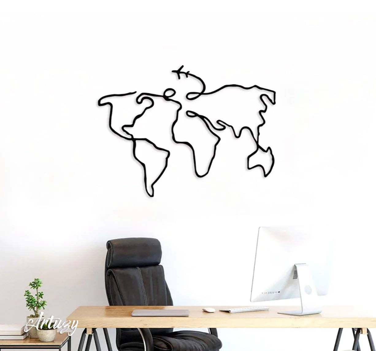 MY WORLD MAP - METAL WALL ART