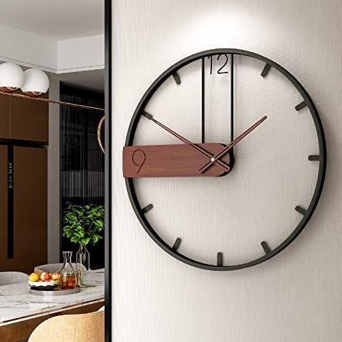 Minimalist Wooden Metal Wall Clock