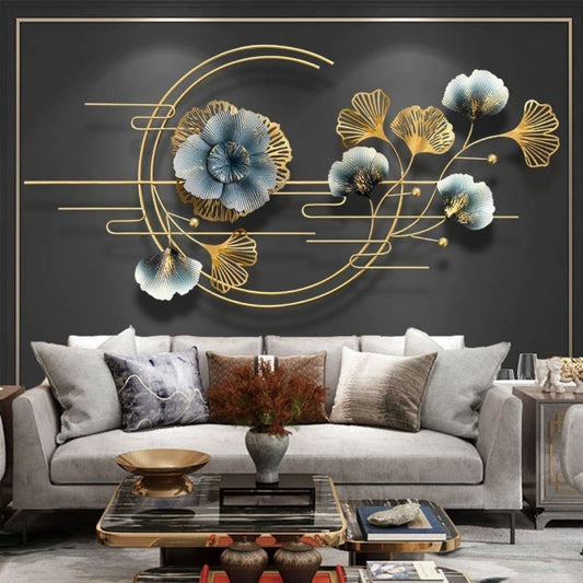 MUSICAL FLOWER METAL WALL ART(4X2 FEET)