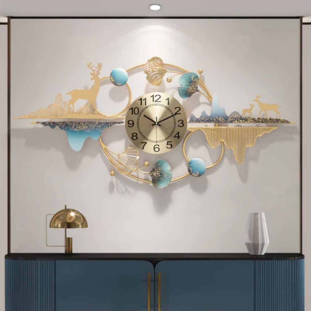 ELEGANT DEER METAL WALL CLOCK