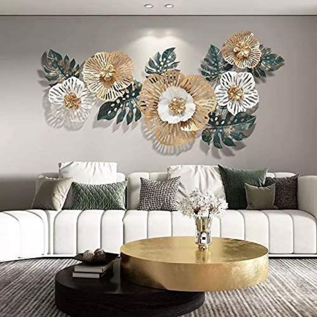 RIO COLOUR FLOWERY METAL WALL ART ( 4X2 FEET )