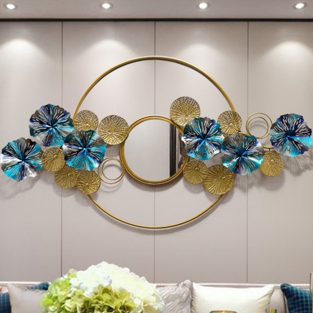 ELEGANT MIRROR METAL WALL ART ( 5X2.5 FEET )